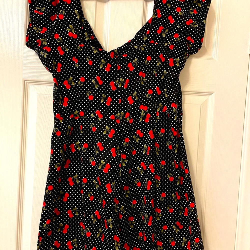 Polka dot cherry romper